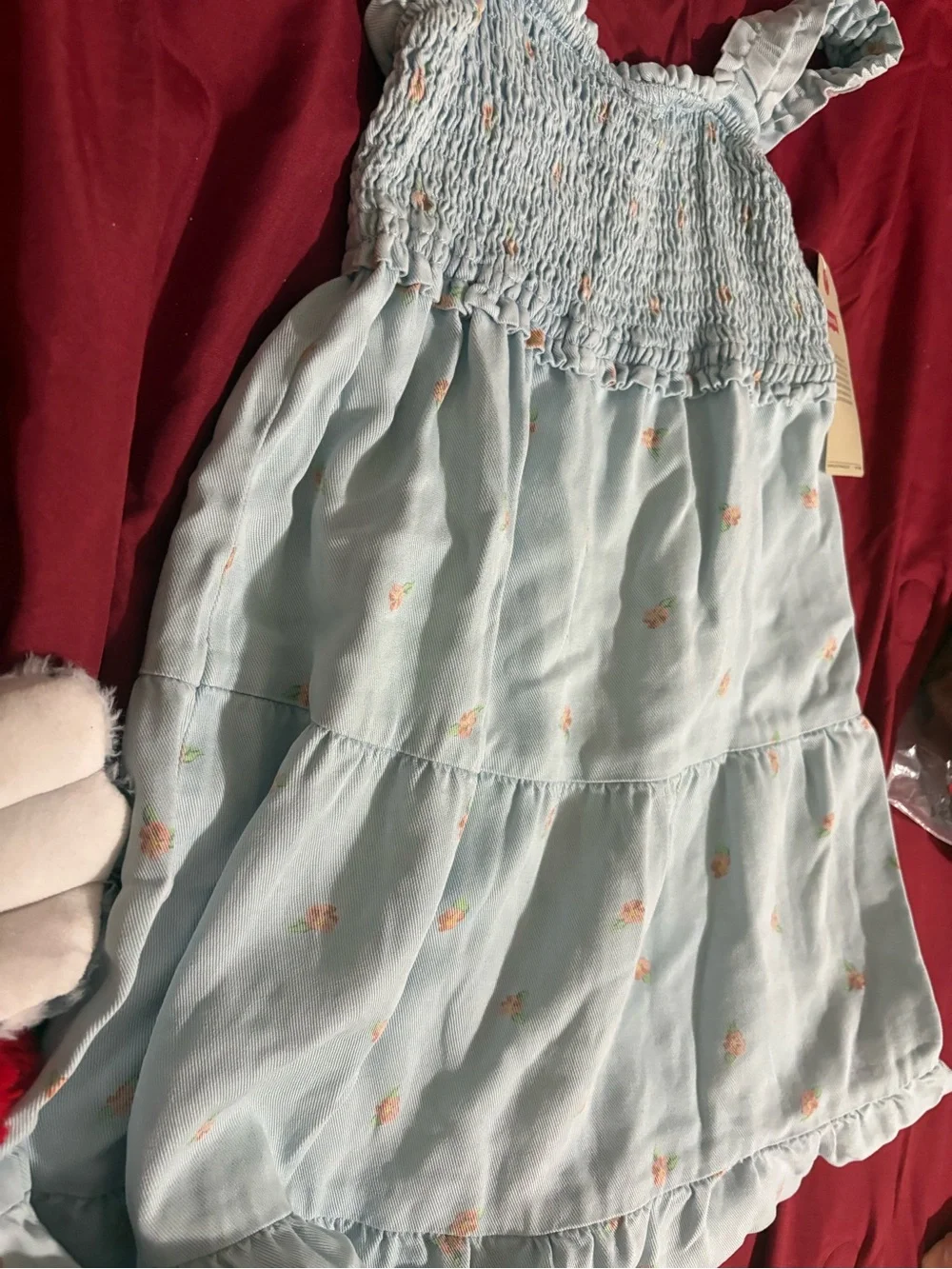 Levi's Light Blue Smocked Floral Tiered Sundress for Girls can fits 6/8 years